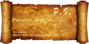 Parotzi Irén névjegykártya